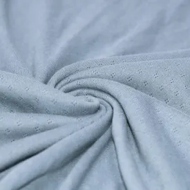 74CM REMNANT JEANS BLUE MINI DIAMOND POINTELLE 100% COTTON JERSEY