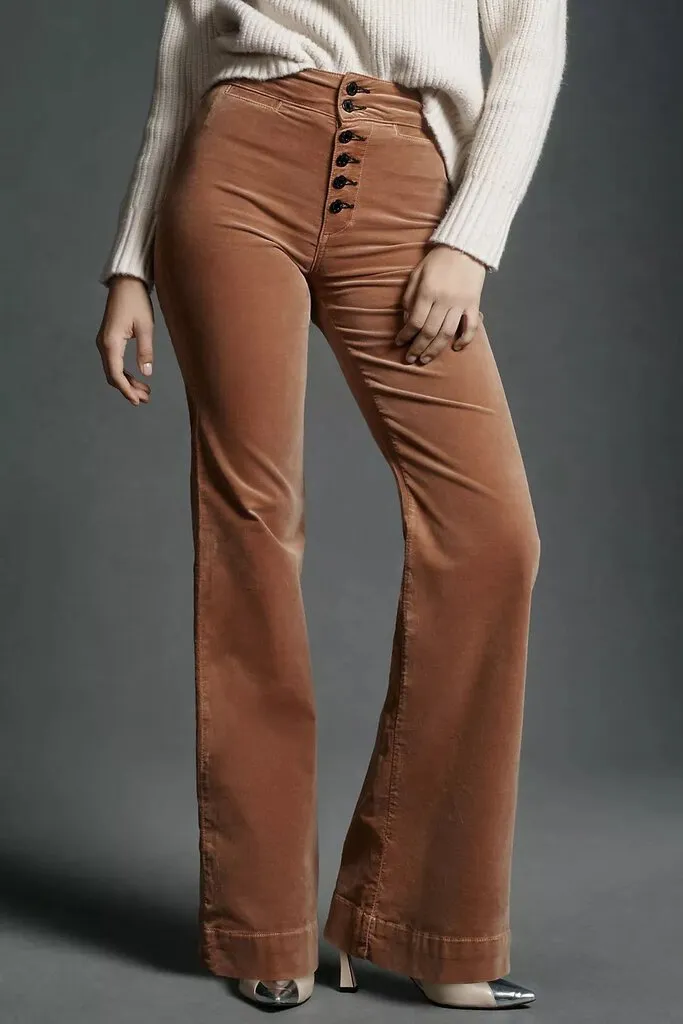 AskkNY Brighton Velvet Wide Leg Pants - Size Medium