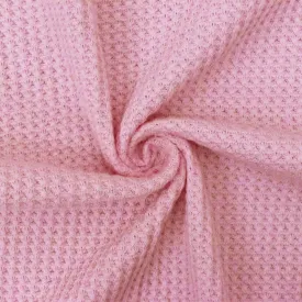 Baby Pink Solid Polyester Rayon Thermal Knit Fabric