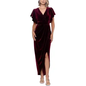 B&A by Betsy and Adam Womens Velvet Maxi Evening Dress