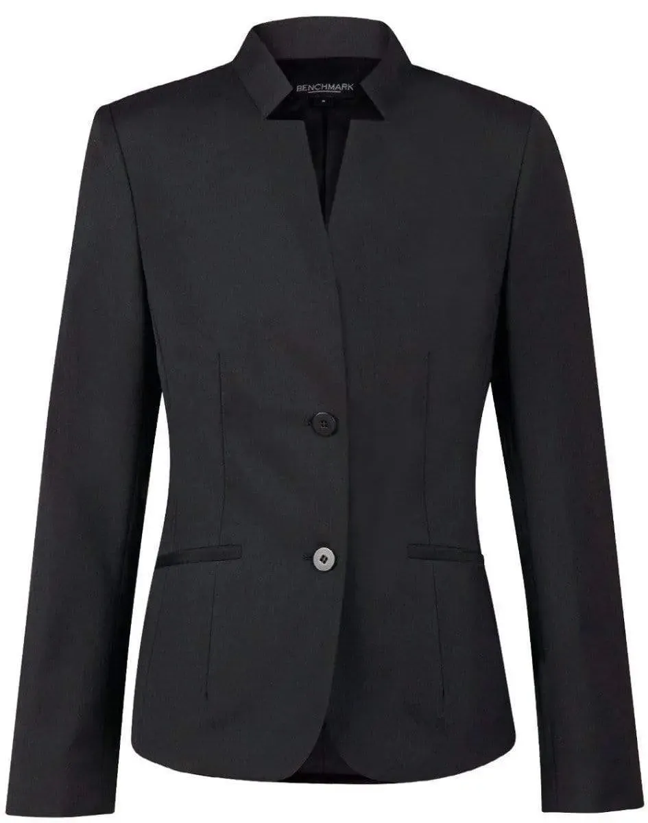 BENCHMARK Ladies’ Wool Blend Stretch Reverse Lapel Jacket M9202