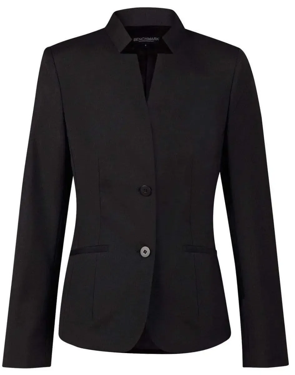 BENCHMARK Ladies’ Wool Blend Stretch Reverse Lapel Jacket M9202