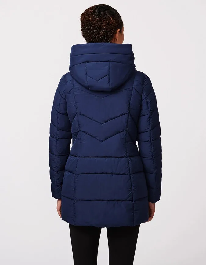 Bernardo Hooded Quilted Puffer Walker Night Shadow
