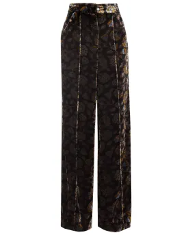 Black Velvet Jacquard Edia Pant