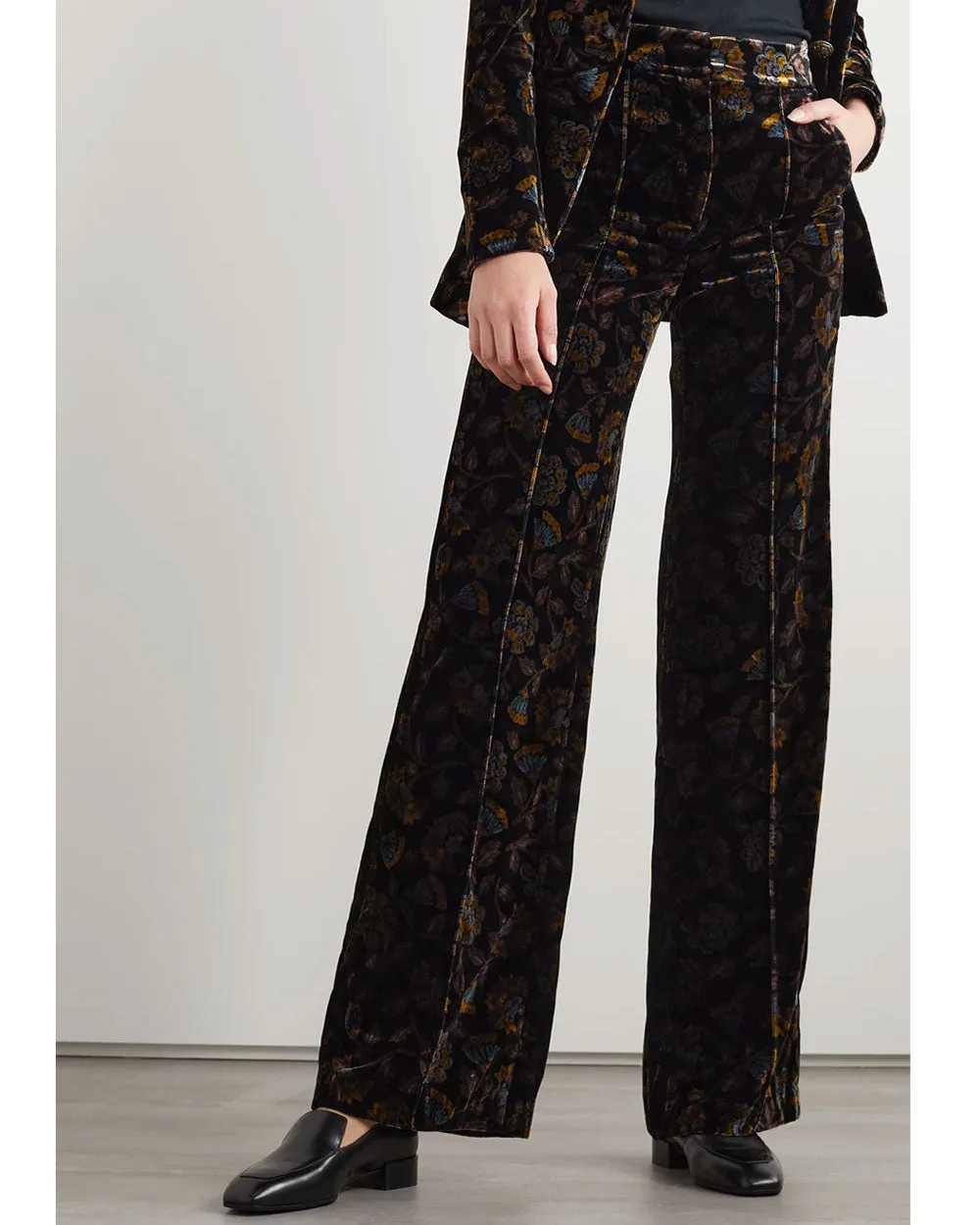 Black Velvet Jacquard Edia Pant