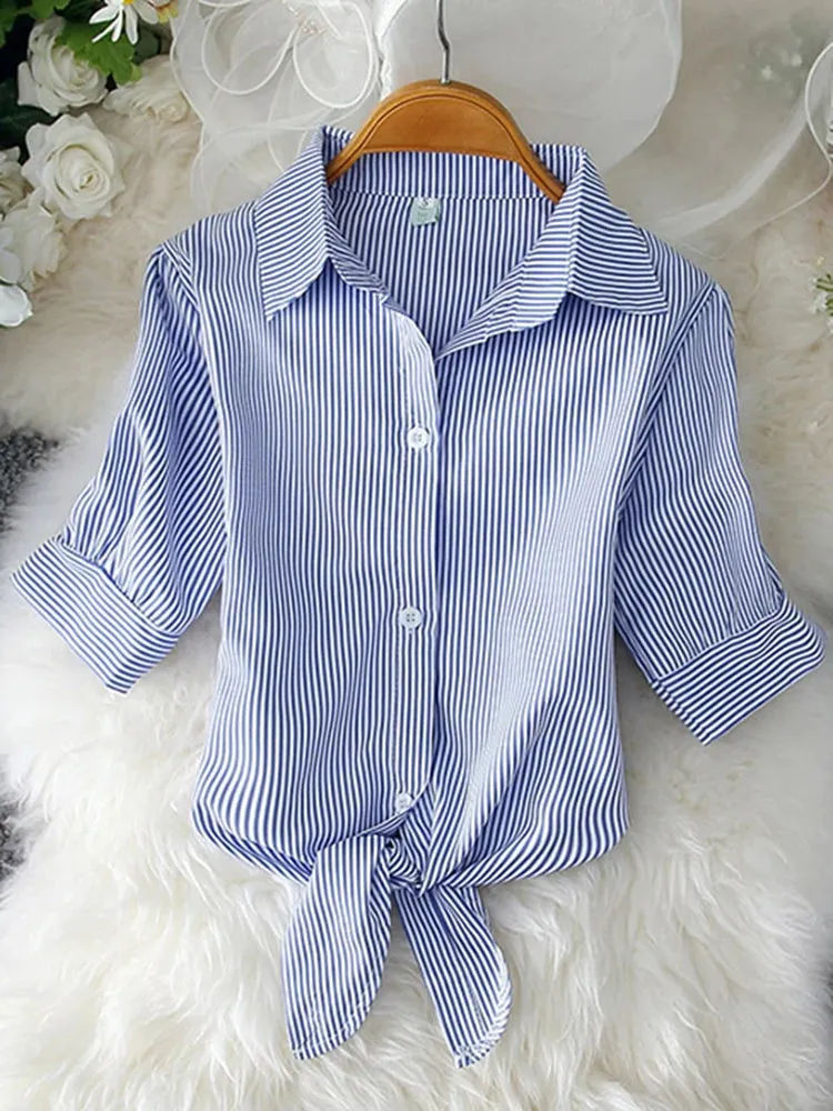 Bonnyshow New Womens Tops Fashion 2024 Women Summer Chiffon Blouse Short Sleeve Casual Shirt White Ropa Mujer Blusas Feminino