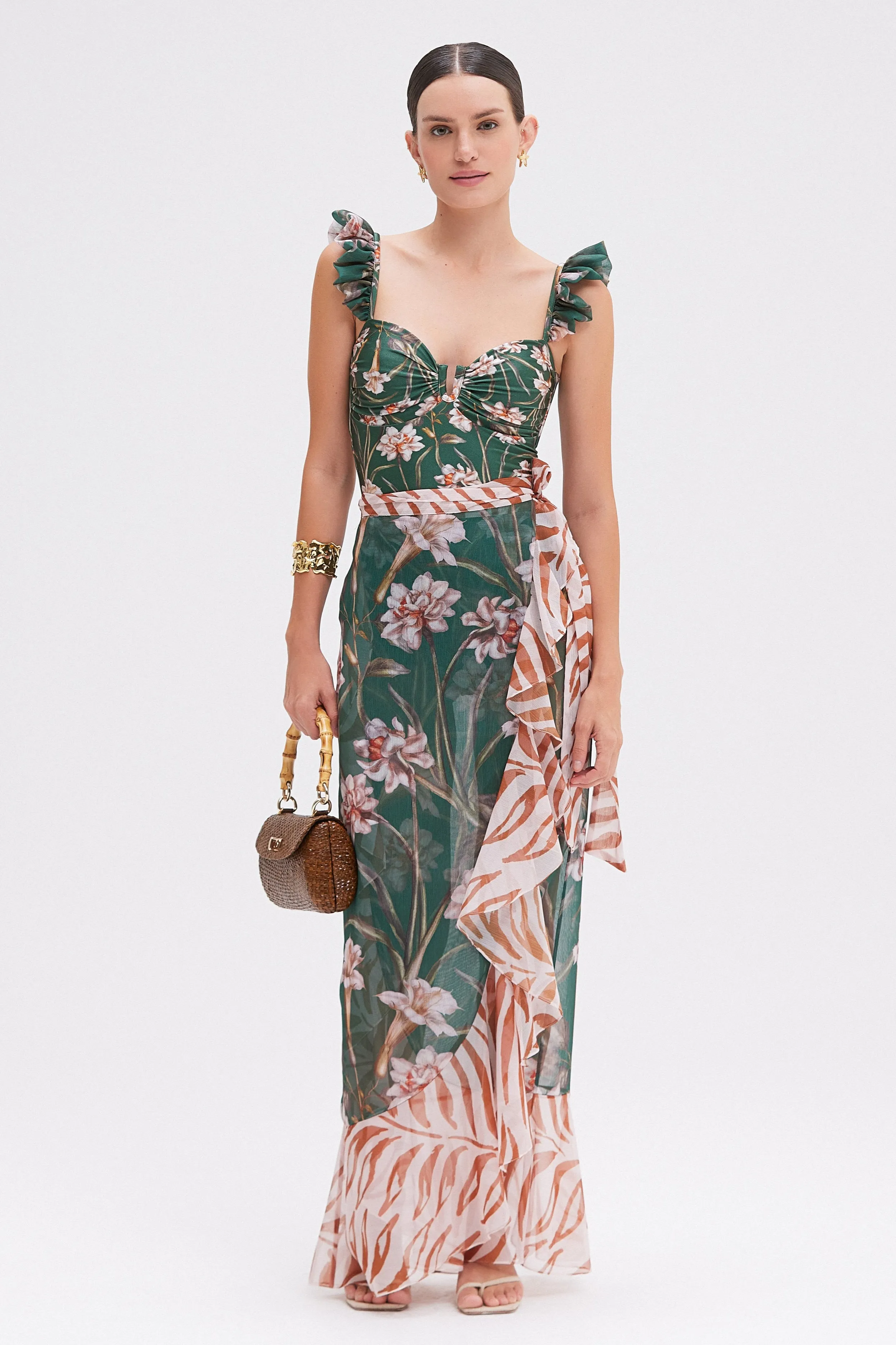 BOTANIC RETRO WRAP SKIRT