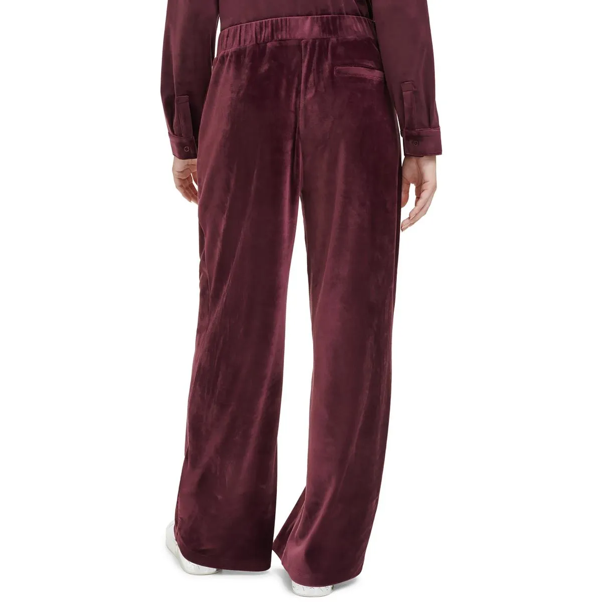 Calvin Klein Womens Velvet Mid Rise Wide Leg Pants