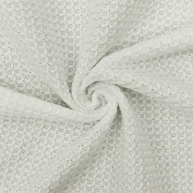 Cloud White Solid Stretch Poly Thermal Knit Fabric