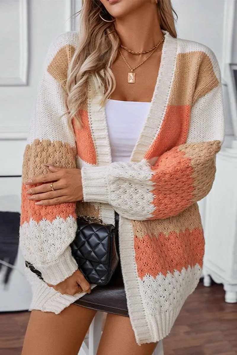 Cozy - Trendy oversized striped knitted cardigan for women
