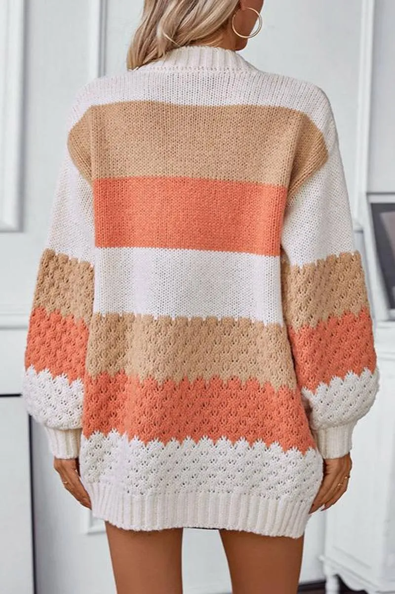 Cozy - Trendy oversized striped knitted cardigan for women