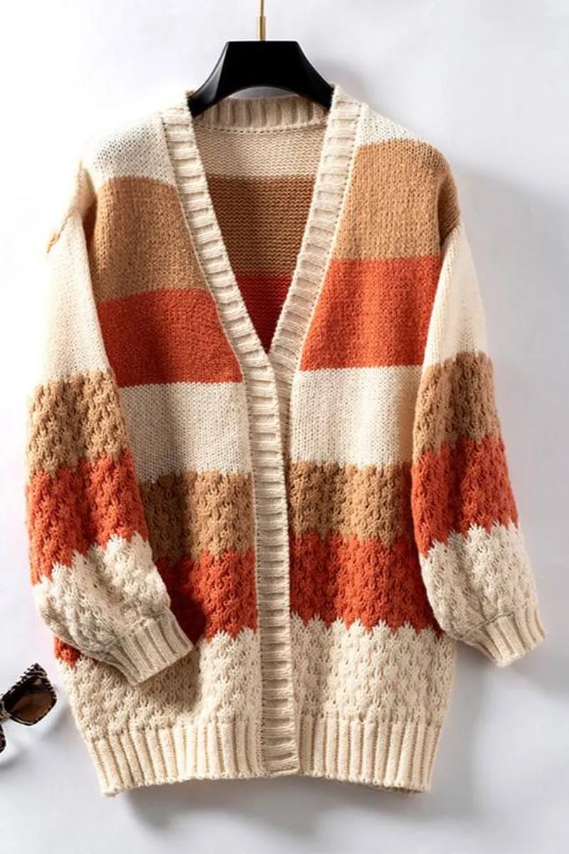 Cozy - Trendy oversized striped knitted cardigan for women