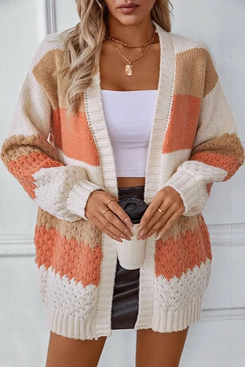 Cozy - Trendy oversized striped knitted cardigan for women