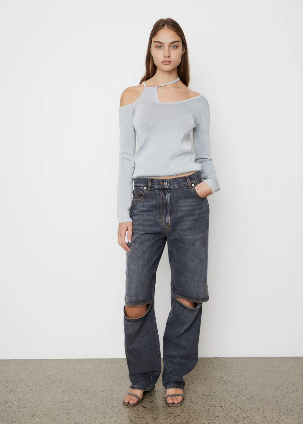 Cut Out Detail Asymmetric Top