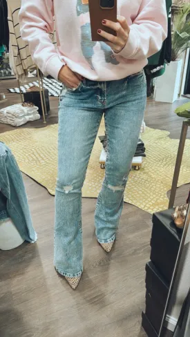 Dear John ‘Rosa’ High Rise Flare Jean in Fountain
