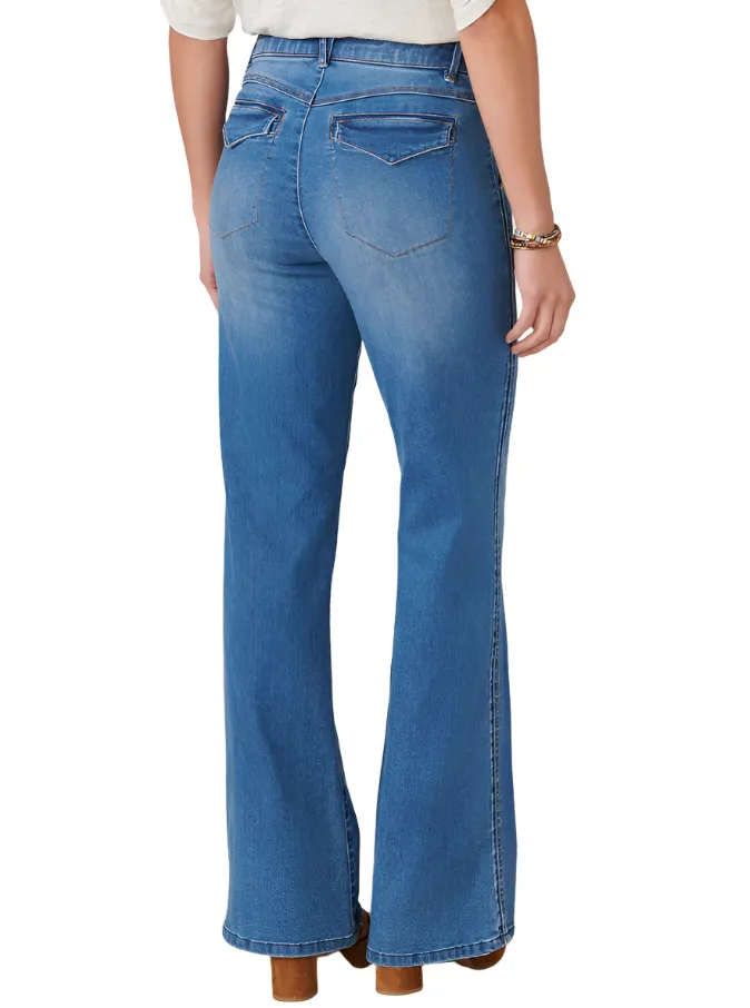 Democracy Womens "Ab"solution Skyrise Double Side Seam Bootcut Jeans