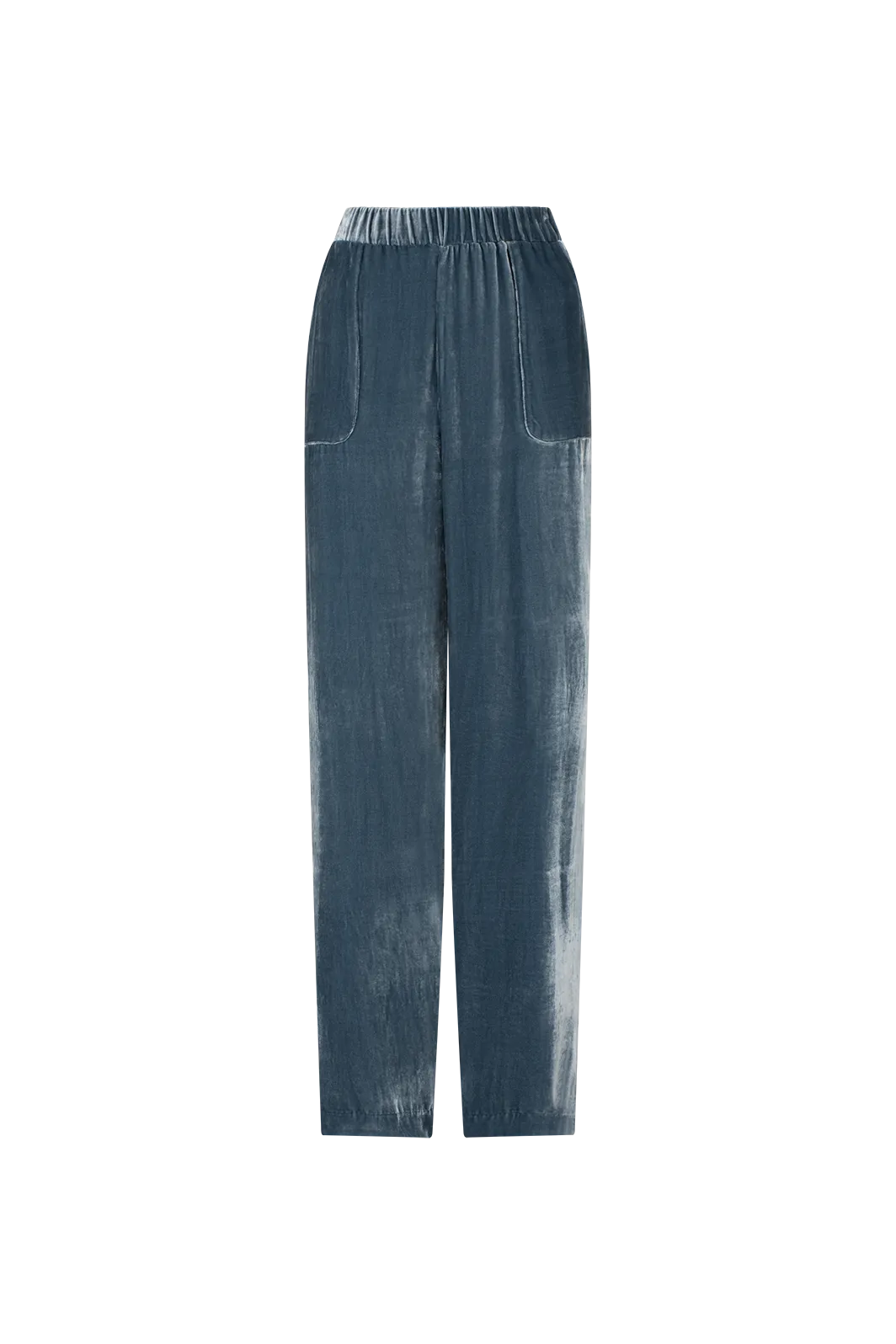EDDY SILK VELVEY PANT - Indigo