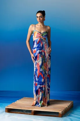 Foxfires Pleated Cut-Out Maxi