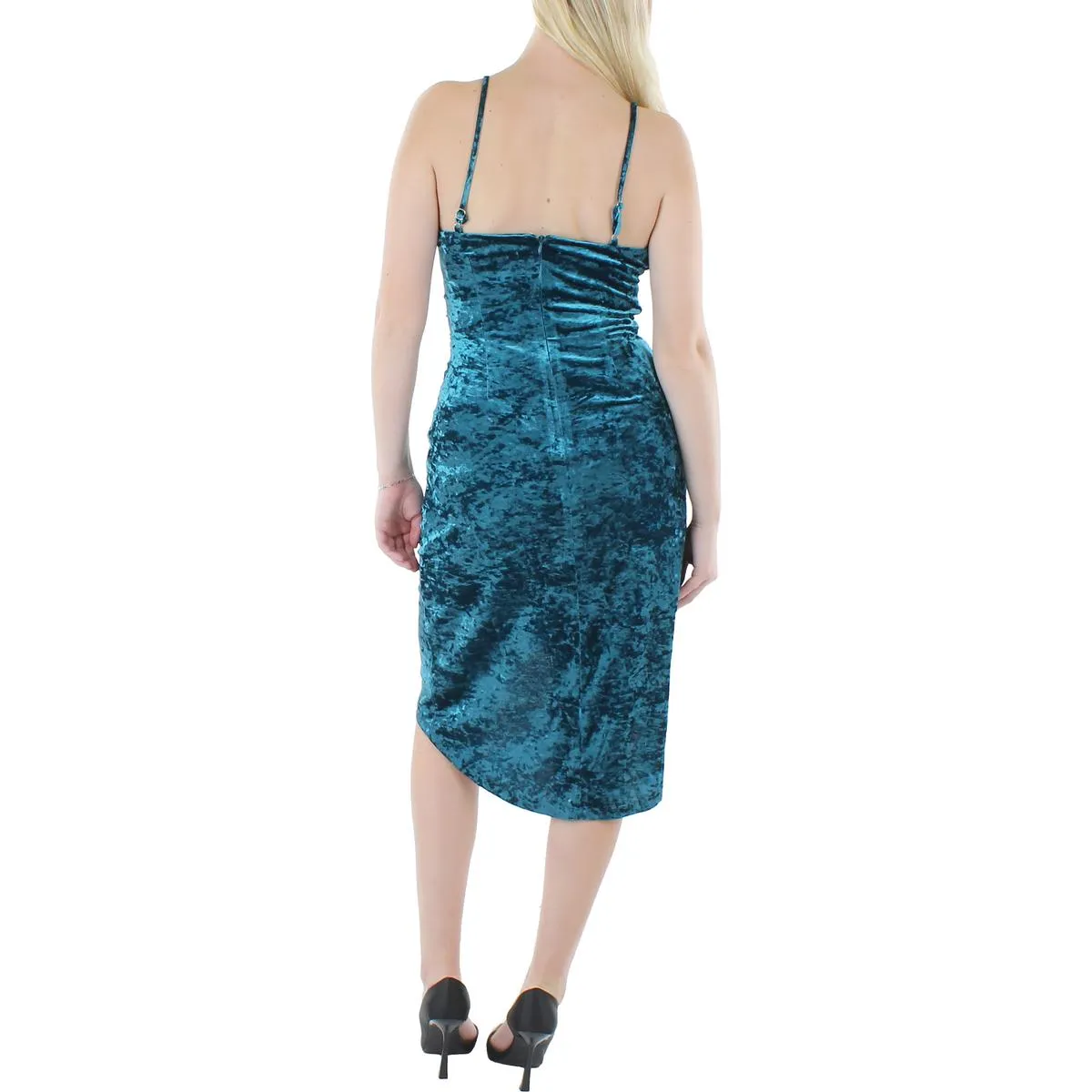 Guess Womens Velvet Ruched Cocktail and Party Dress