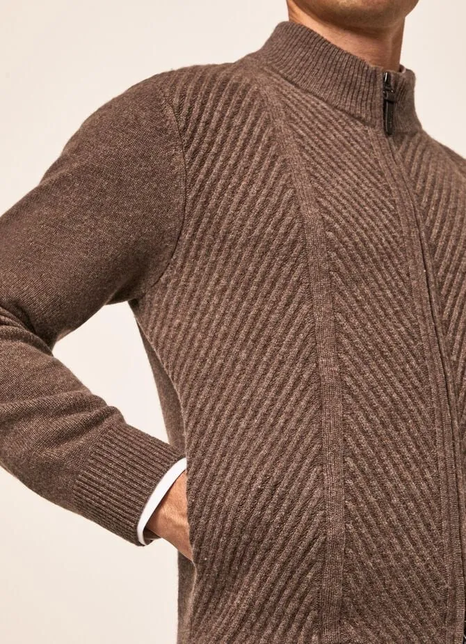 Hackett Mens L/S Marino Cashmere Zipper HM702861