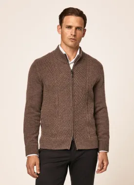 Hackett Mens L/S Marino Cashmere Zipper HM702861
