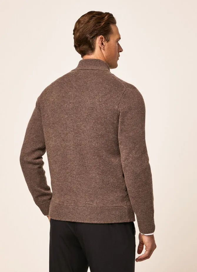 Hackett Mens L/S Marino Cashmere Zipper HM702861