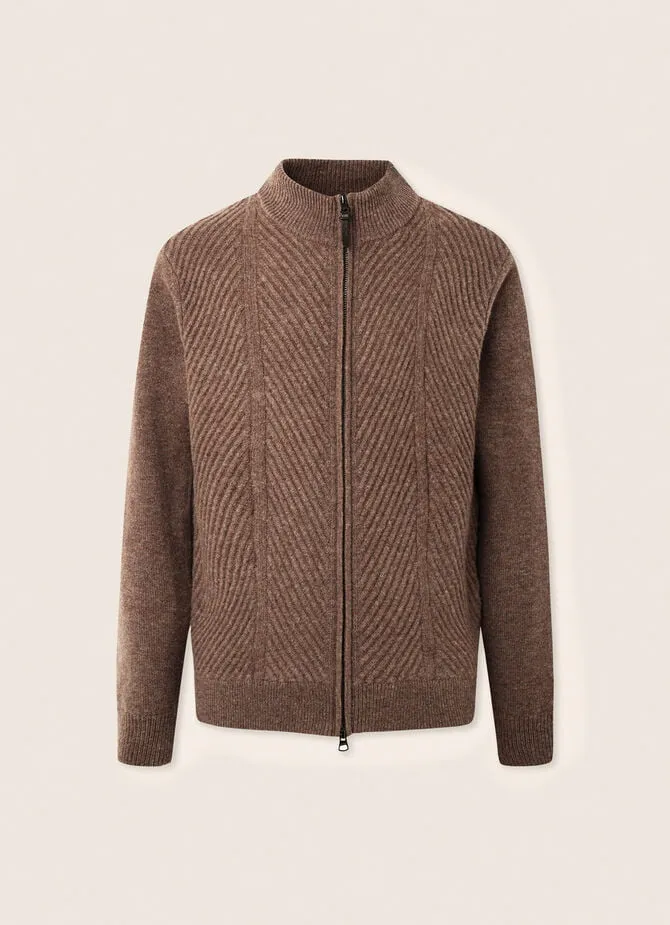 Hackett Mens L/S Marino Cashmere Zipper HM702861
