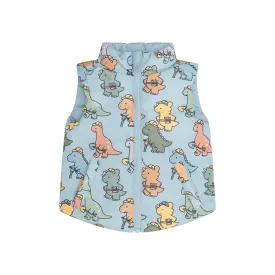 Huxbaby Construction Dinos Reversible Vest - Marine Blue