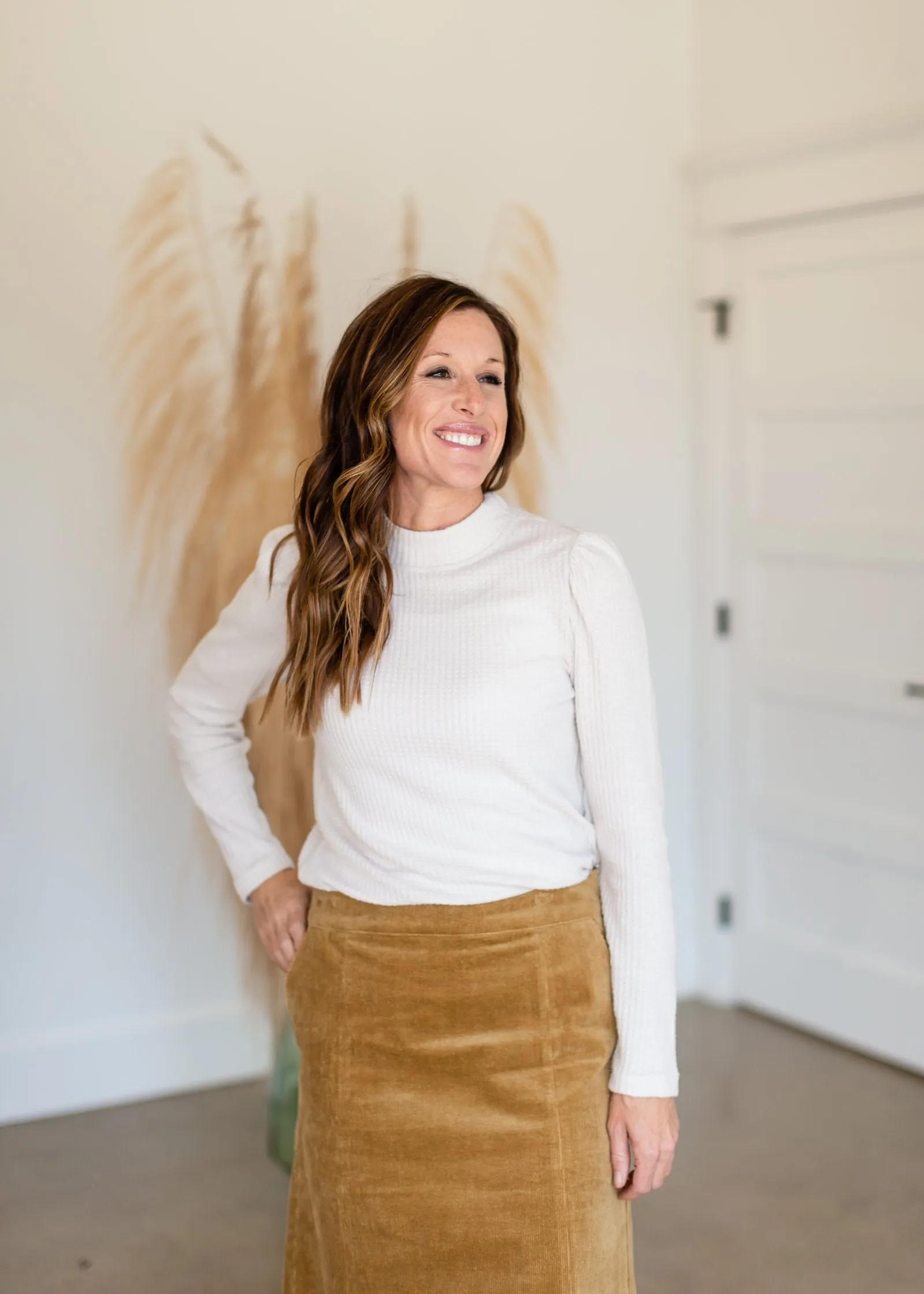 Justice Mock Neck Bushed Waffle Thermal Top - FINAL SALE