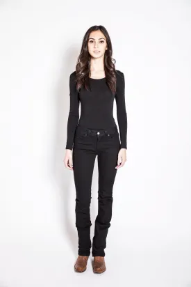 Kimes Ranch Womens Betty Jeans Black Cotton Blend Mid Rise Bootcut