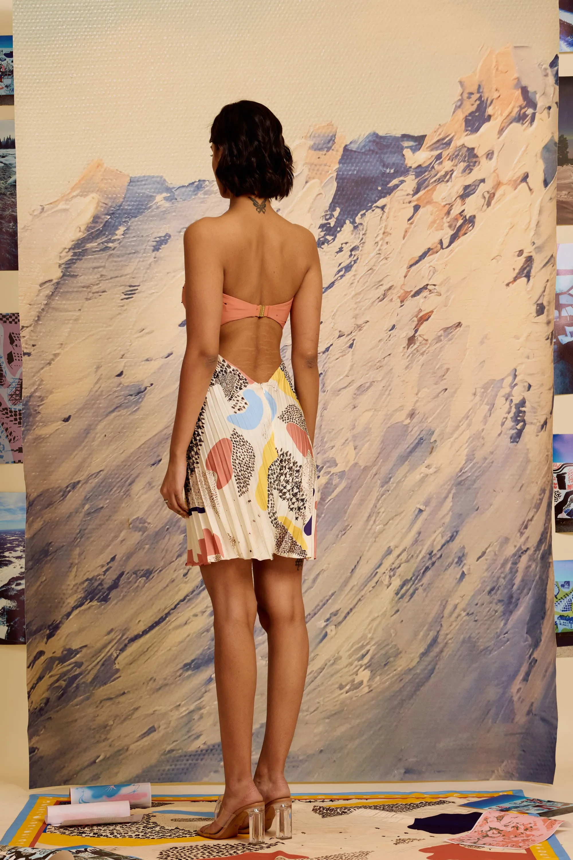 Leviland Pleated Bandeau Dress
