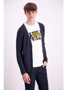 Lindbergh Cardigan | Navy Mel