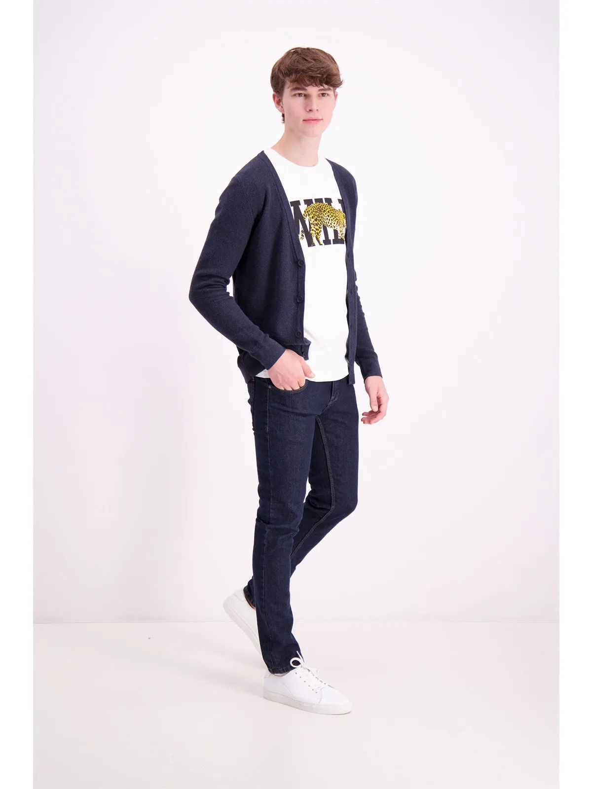 Lindbergh Cardigan | Navy Mel