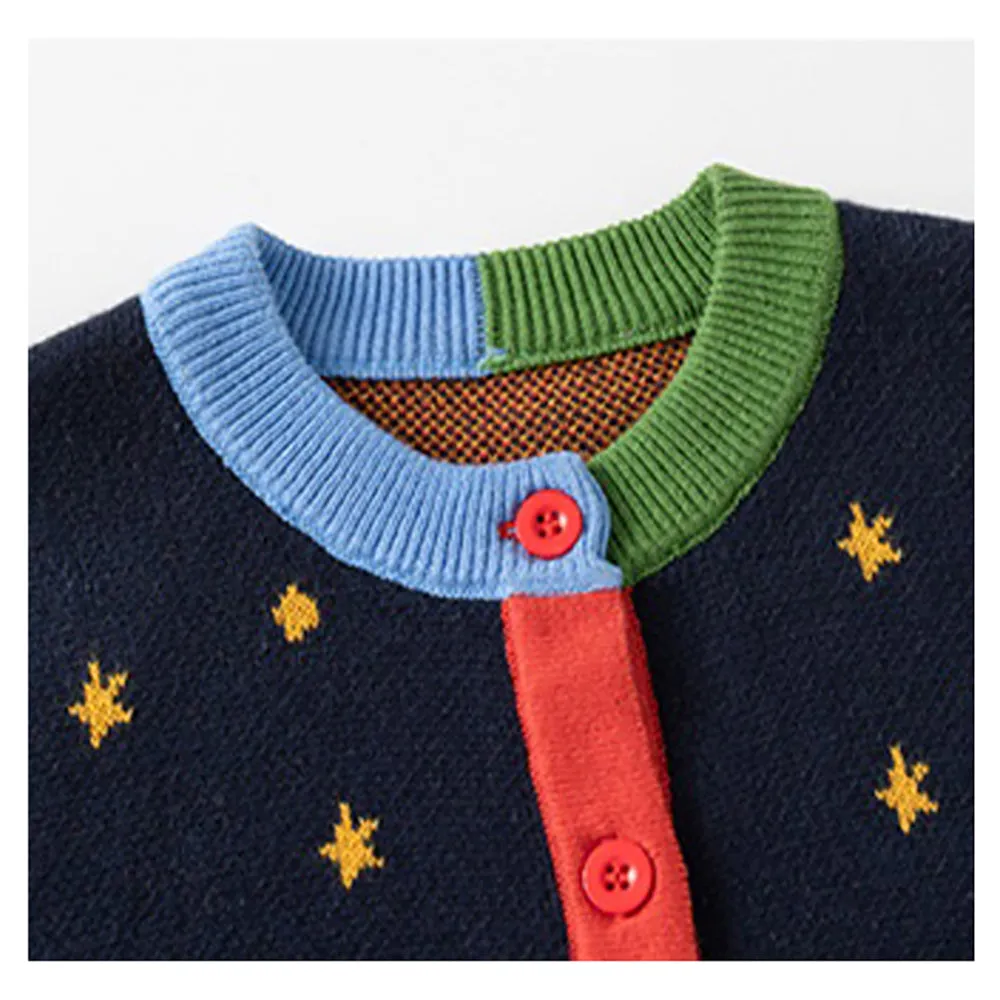 Little Surprise Box Navy Multi Space Rocket Cardigan/Warmer/Sweater for Toddlers & Kids