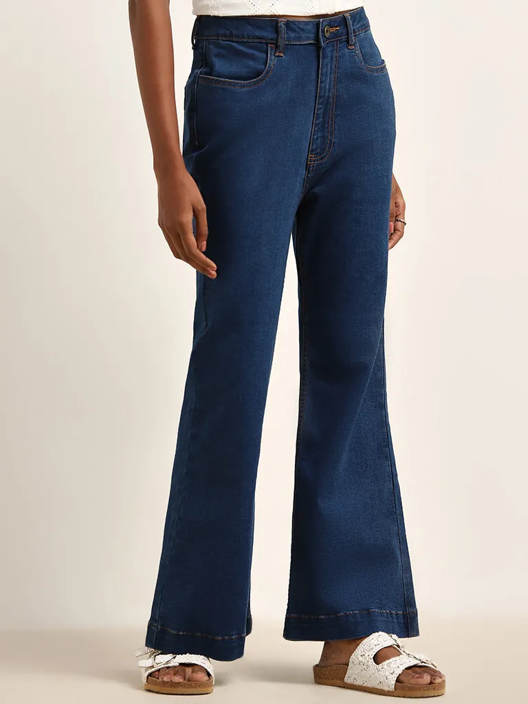LOV Dark Blue Relaxed - Fit Mid - Rise Jeans