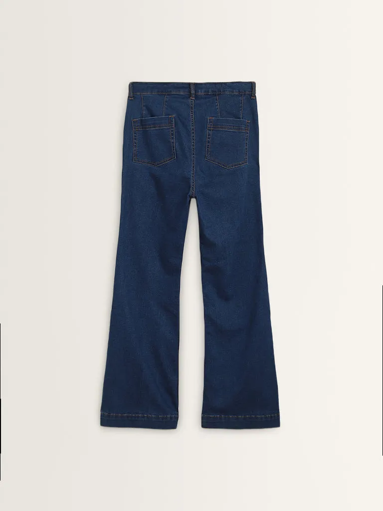 LOV Dark Blue Relaxed - Fit Mid - Rise Jeans