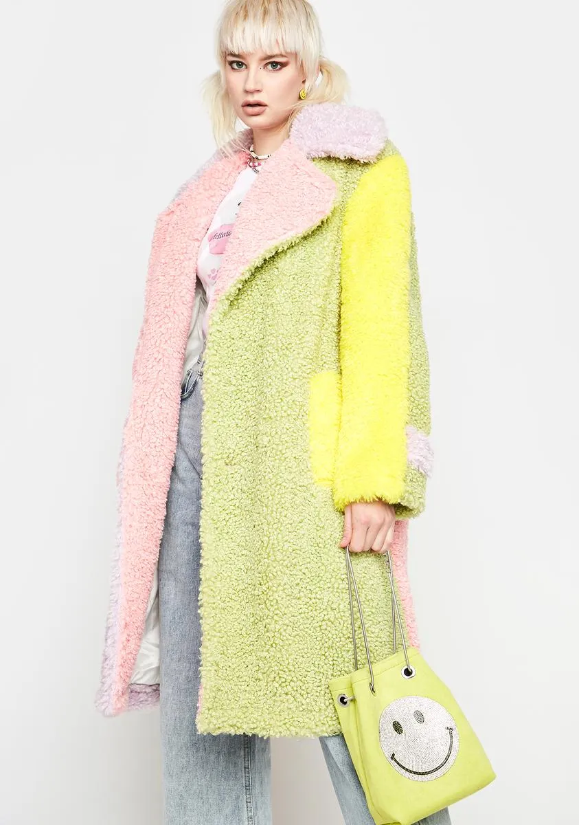 Marshmallow Colorblock Fluff Coat