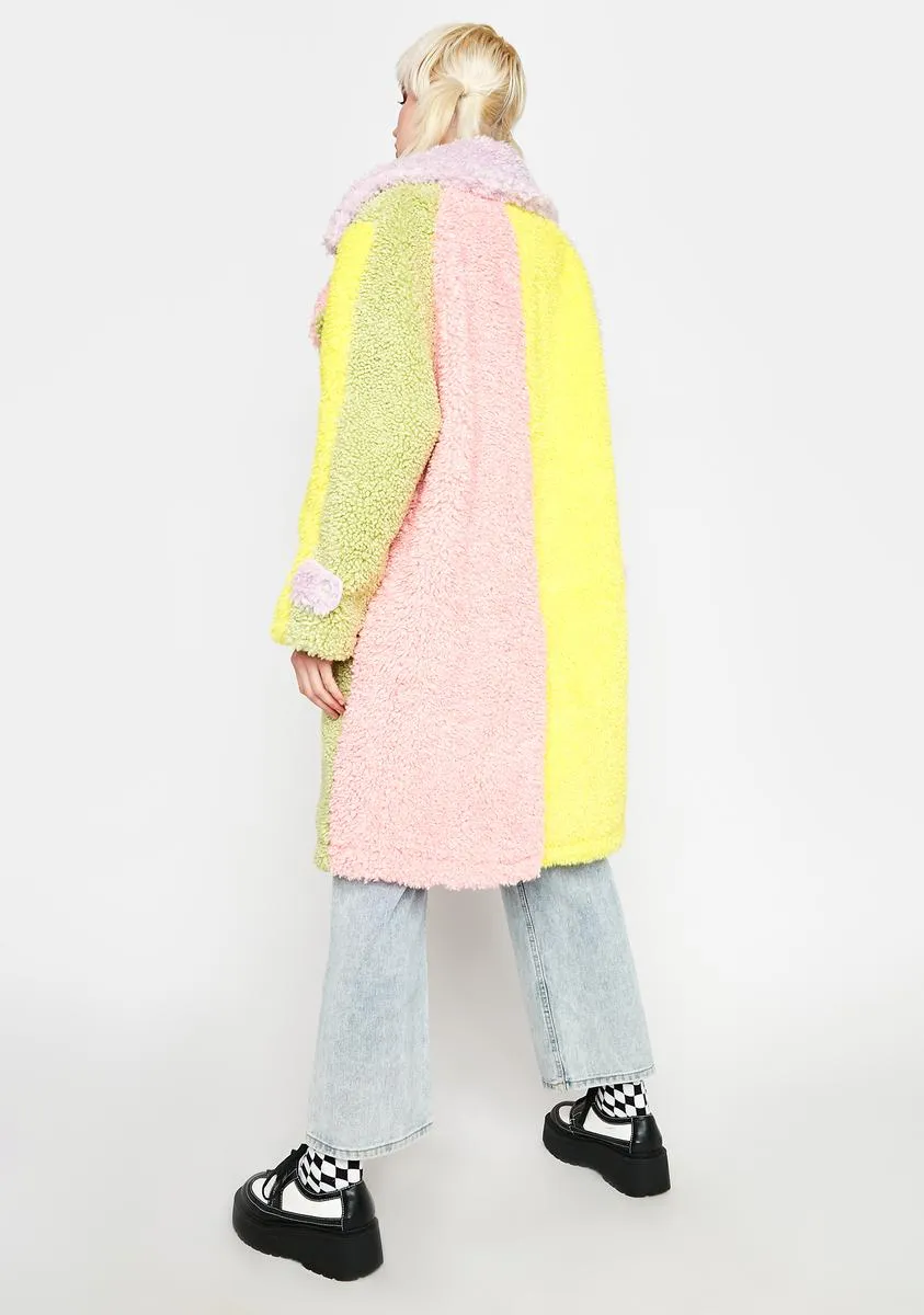 Marshmallow Colorblock Fluff Coat