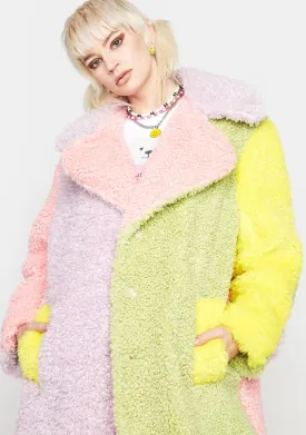 Marshmallow Colorblock Fluff Coat