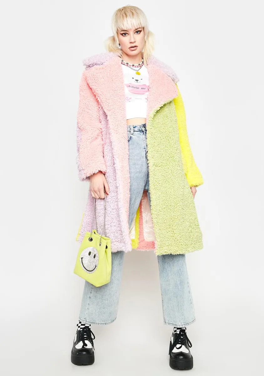 Marshmallow Colorblock Fluff Coat