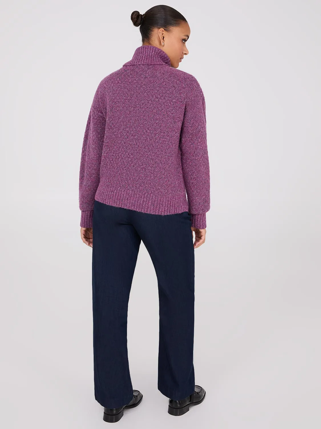 Melange Diamond Honeycomb Stitch Sweater