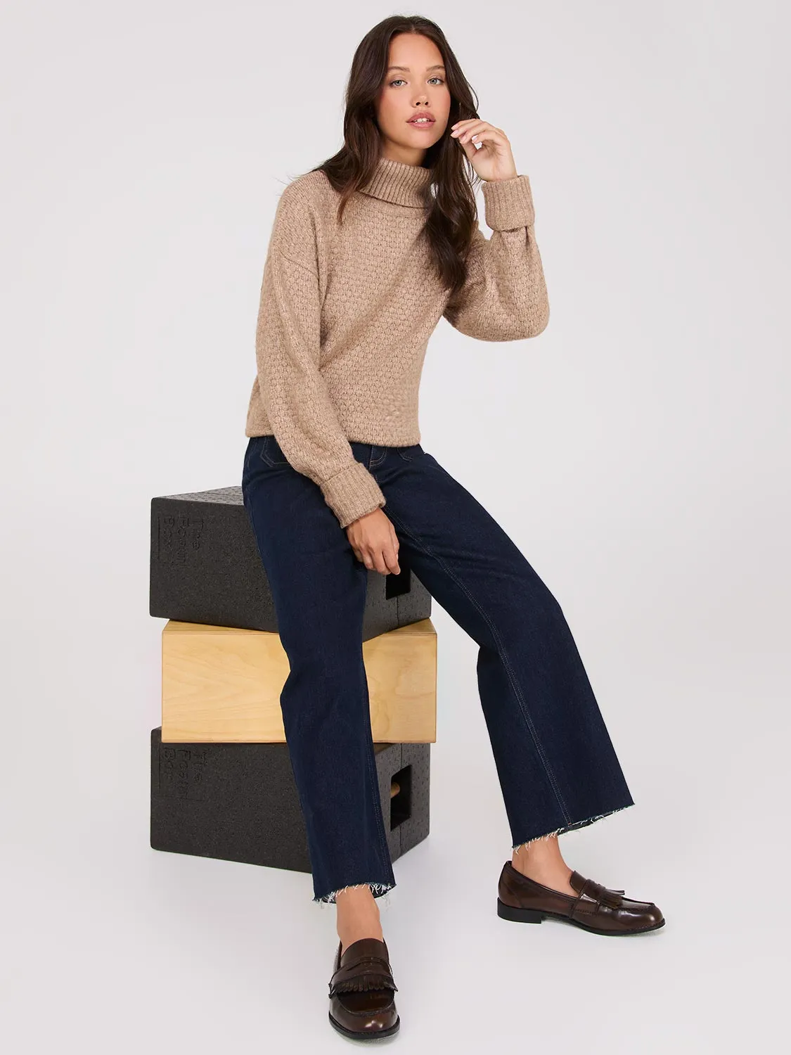 Melange Diamond Honeycomb Stitch Sweater