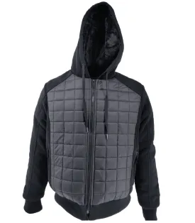 Mens Insulated Baffle Jacket Black Men Hooded Winter Warm Zipper Knitted Sweater Coat