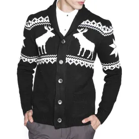 Mens Snowflake Elk Knitted Cardigans
