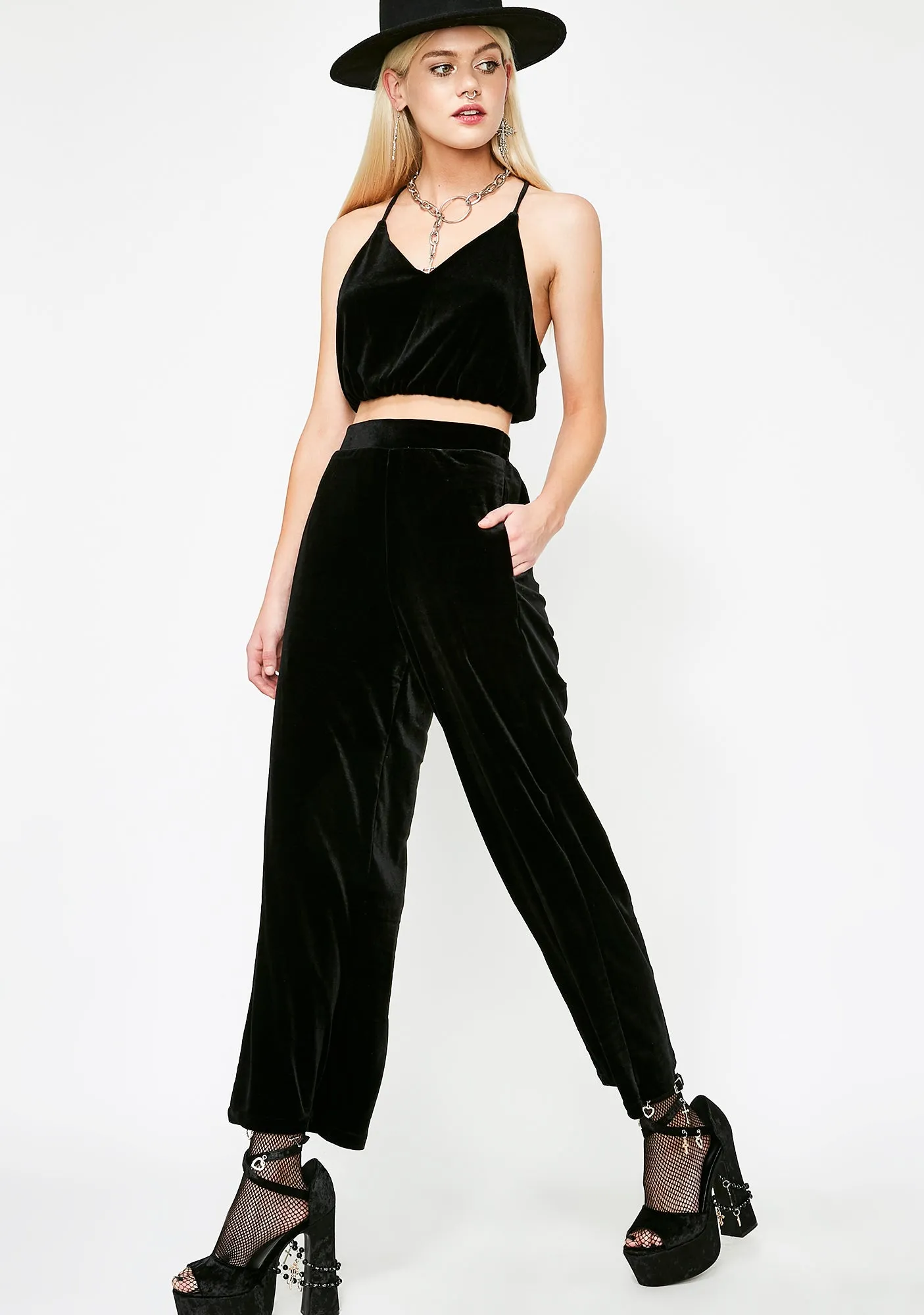 Onyx Blessings On Blessings Velvet Pants