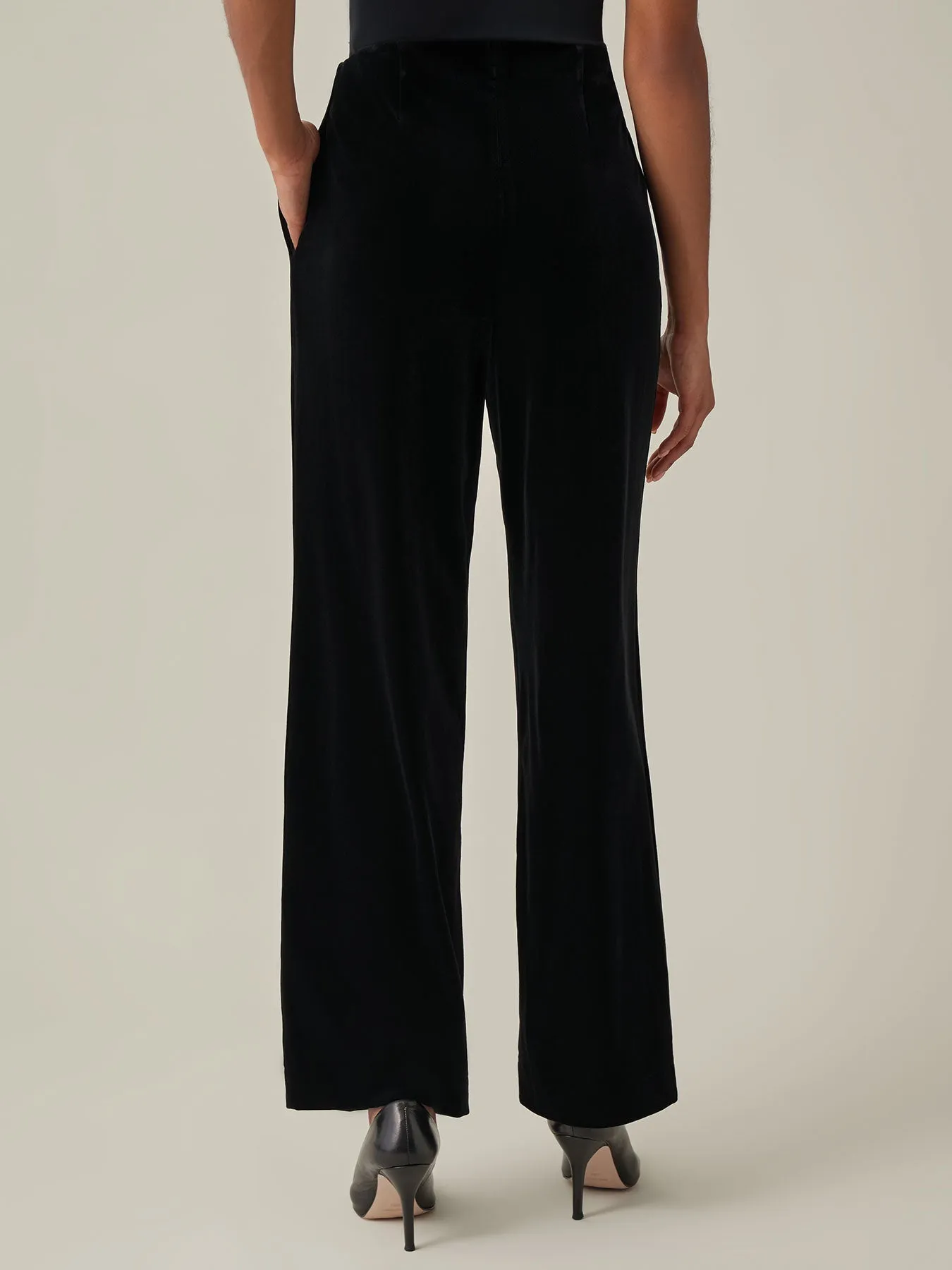 Petite Pull-On Wide Leg Pant, Velvet