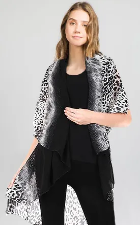 PN09 Leopard Printed Multi Shawl Vest