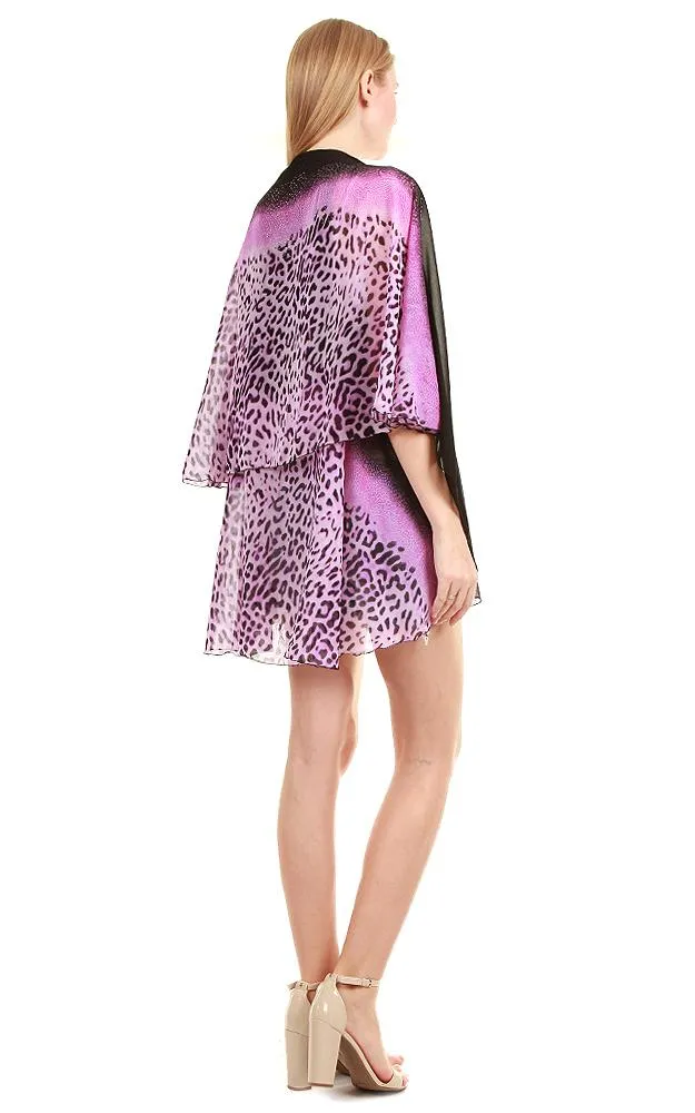PN09 Leopard Printed Multi Shawl Vest