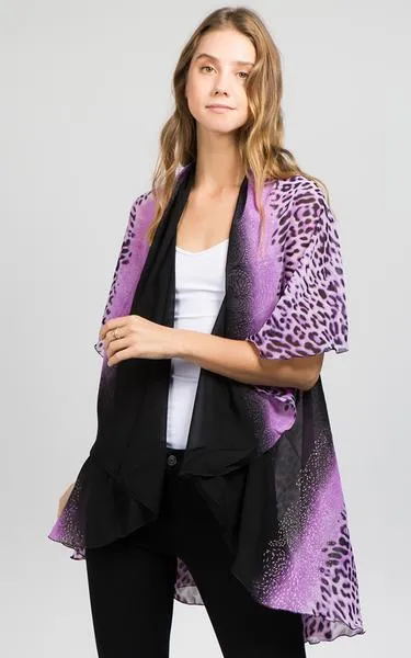 PN09 Leopard Printed Multi Shawl Vest