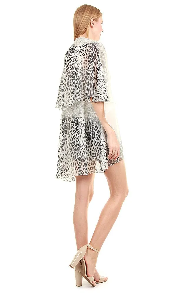 PN09 Leopard Printed Multi Shawl Vest
